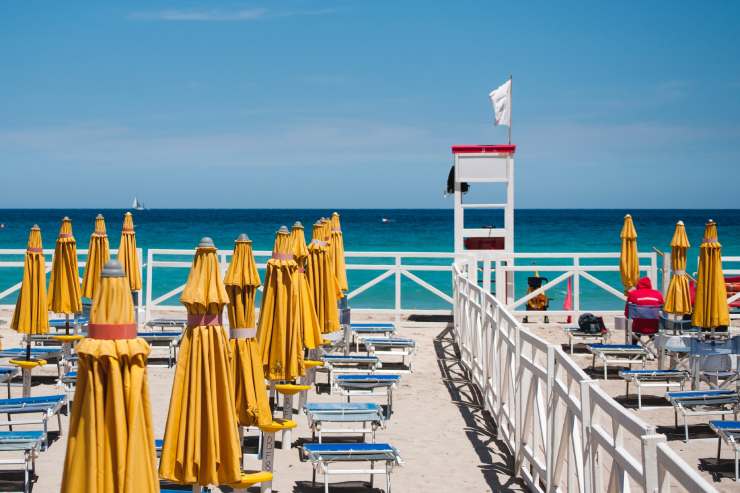 Spiaggia al mare nel mese di luglio