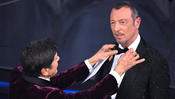 Gianni Morandi e Amedeus al Festival di Sanremo