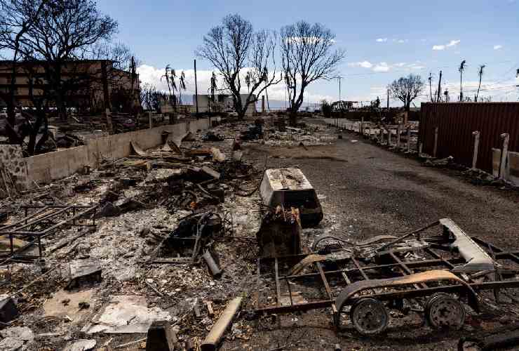 Le conseguenze degli incendi che hanno colpito l'isola di Maui, nelle Hawaii