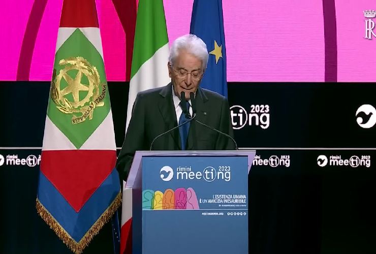 Il capo dello Stato Sergio Mattarella al Meeting di Rimini di Comunione e Liberazione