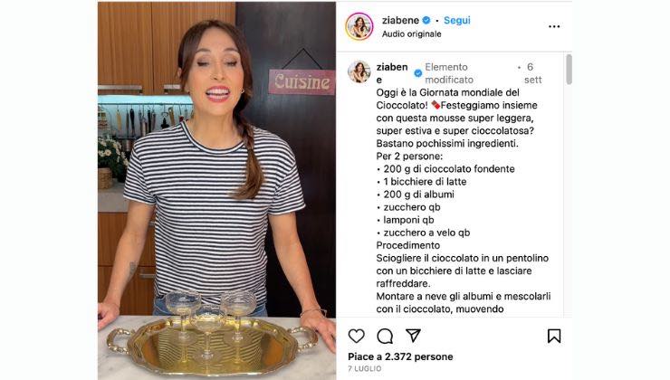 benedetta parodi ricetta mousse