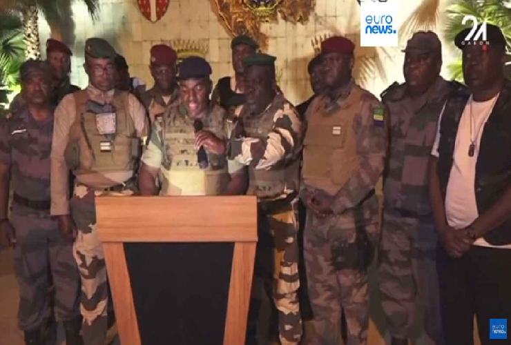 I militari golpisti in Gabon