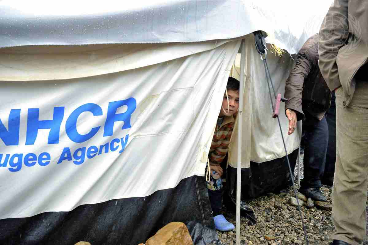 Un bambino rifugiato siriano in un campo profughi in Turchia