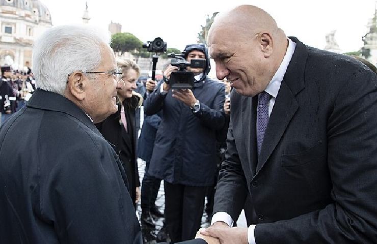 Guido Crosetto, ministro della Difesa, con il Presidente della Repubblica Sergio Mattarella