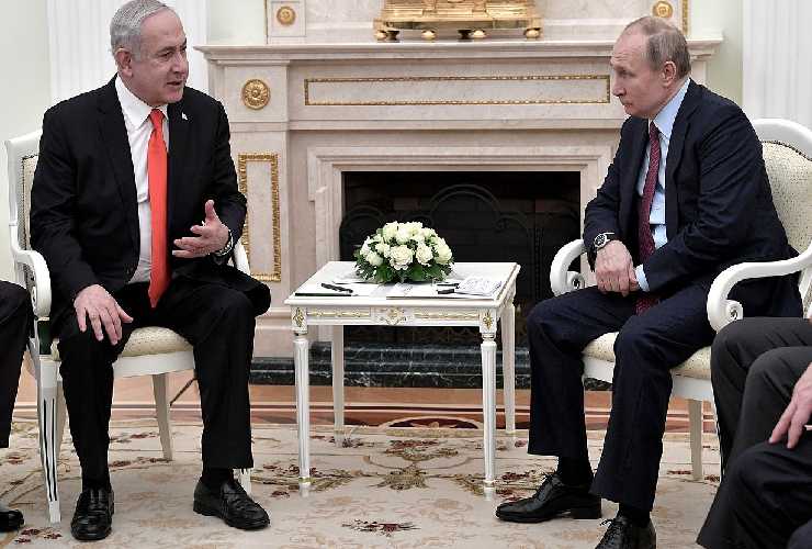 Il premier israeliano Benjamin Natanyahu e il presidente russo Vladimir Putin