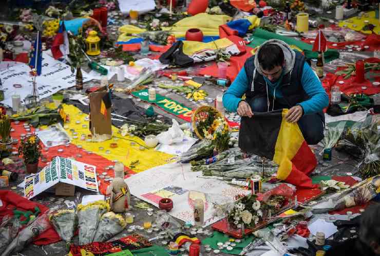 Bruxelles dopo gli attentati alla stazione della metropolitana di Maelbeek/Maalbeek  