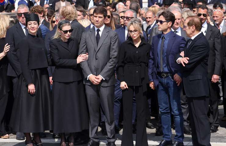 La famiglia di Silvio Berlusconi al funerale del fondatore di Forza Italia