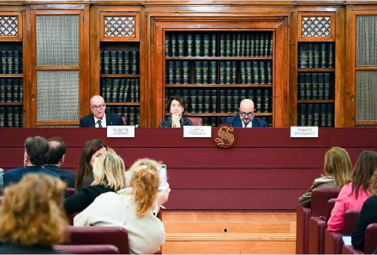 Conferenza stampa al Senato dei ministri Valditara, Roccella e Sangiuliano