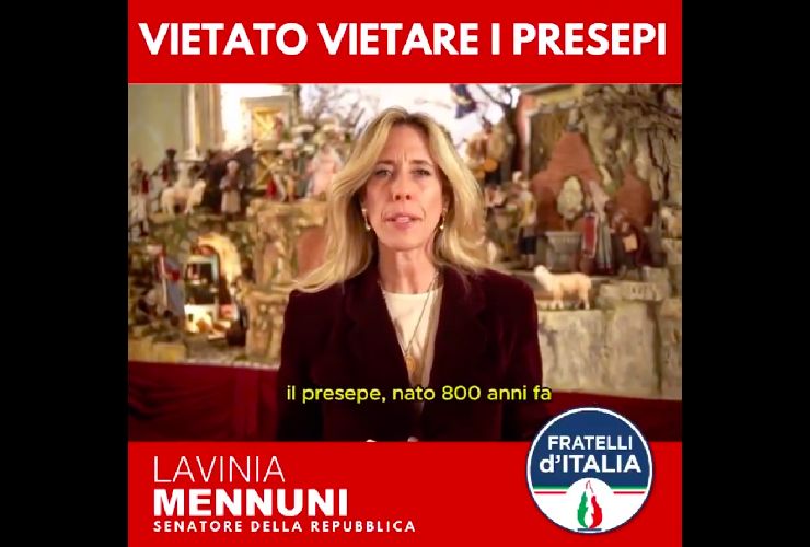 Lavinia Mennuni, senatrice di fratelli d'Italia, relatrice del ddl sul presepe a scuola