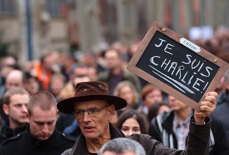 Manifestazioni dopo l'attentato alla redazione di Charlie Hebdo