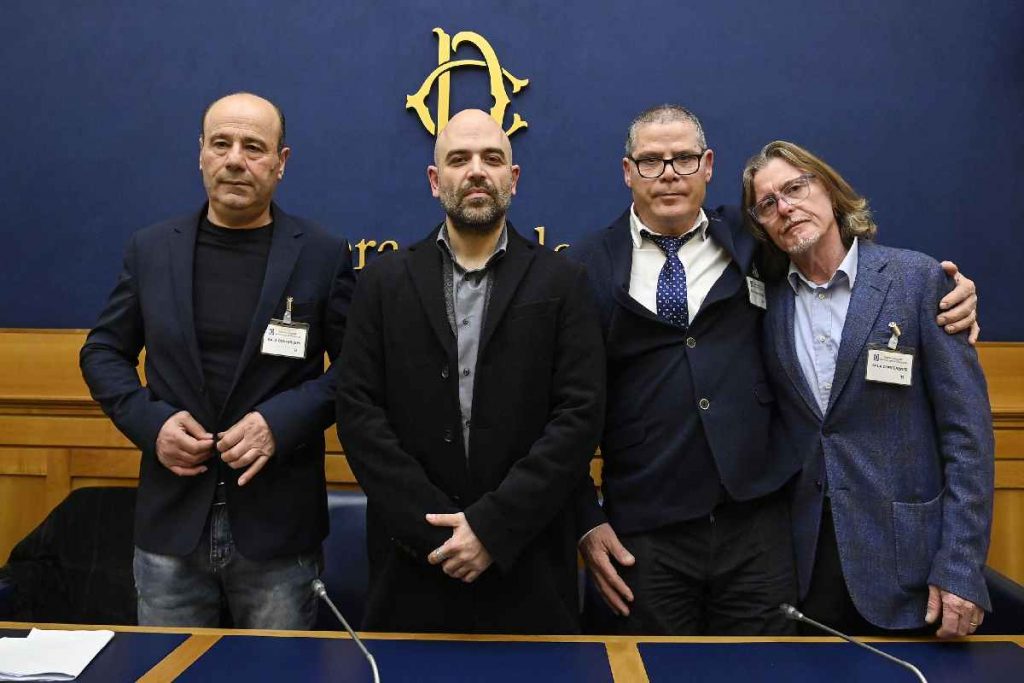 Saviano e i tre uomini arrestati per il massacro di Ponticelli