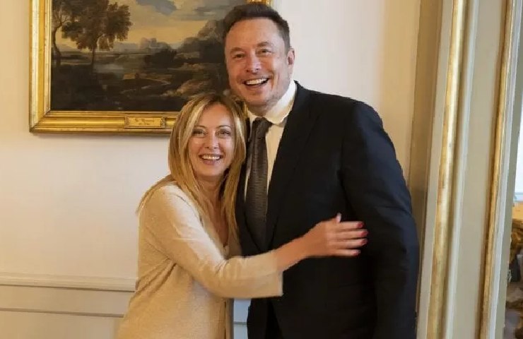 La premier Giorgia Meloni ed Elon Musk