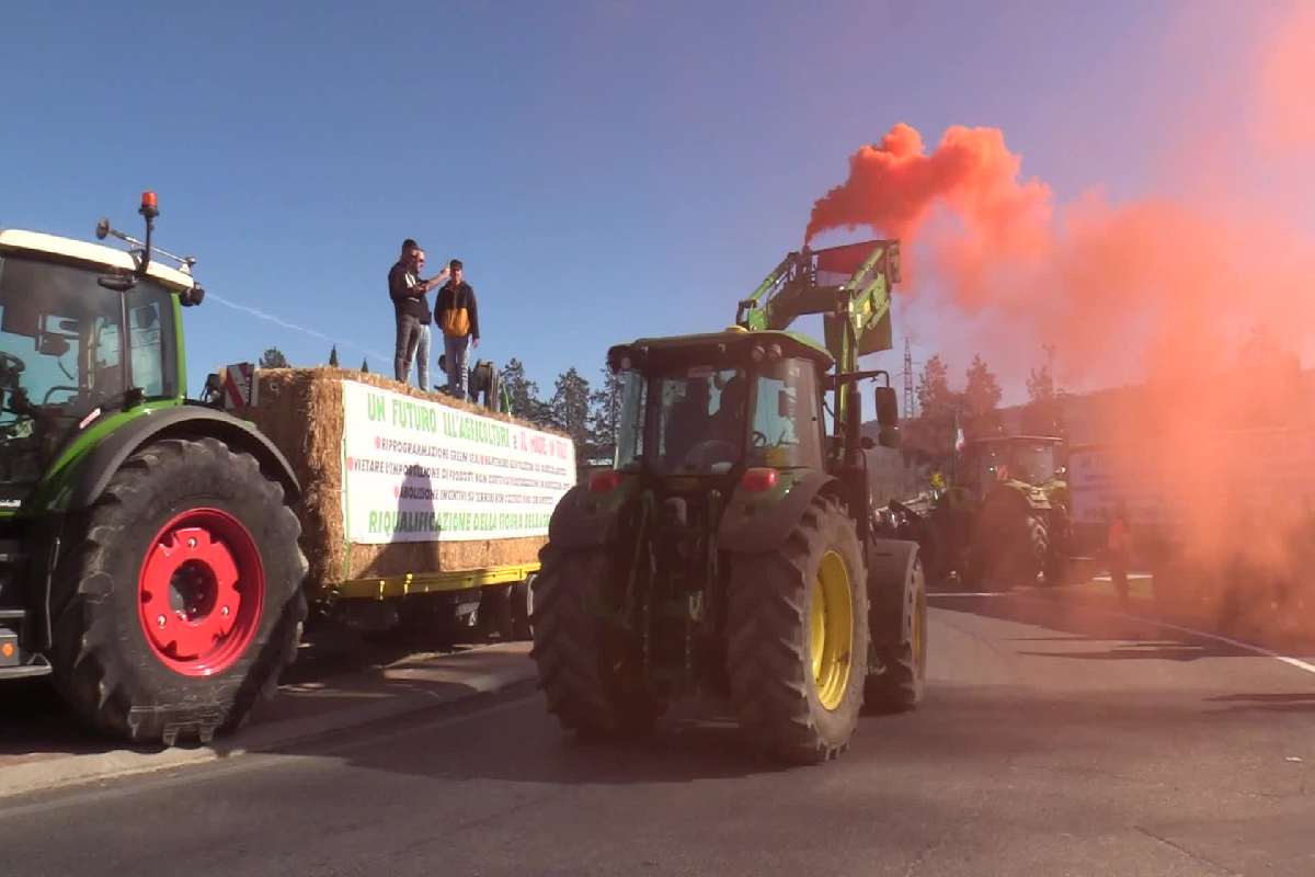 La protesta con i trattori