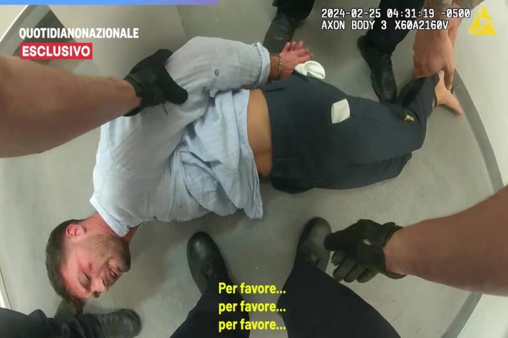 Matteo Falcinelli e l'incaprettamento che ha subito dalla polizia della Florida