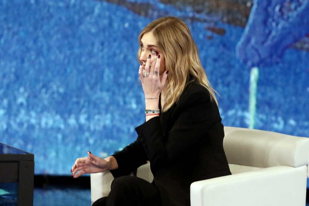 Chiara Ferragni durante l'intervista a 'Che Tempo che fa'