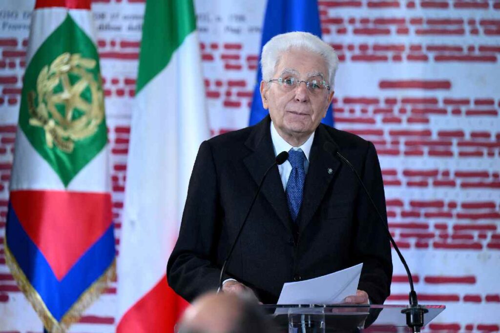 Sergio Mattarella durante la celebrazione del 'Giorno della Memoria' al Quirinale