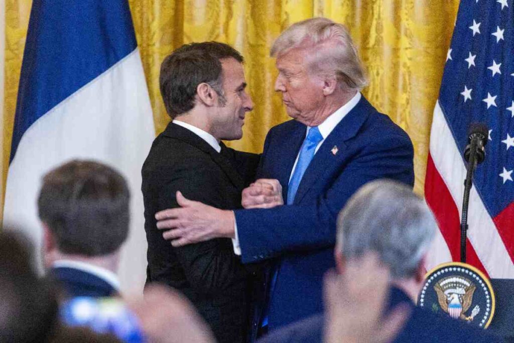 Donald Trump assieme al presidente francese Emmanuel Macron