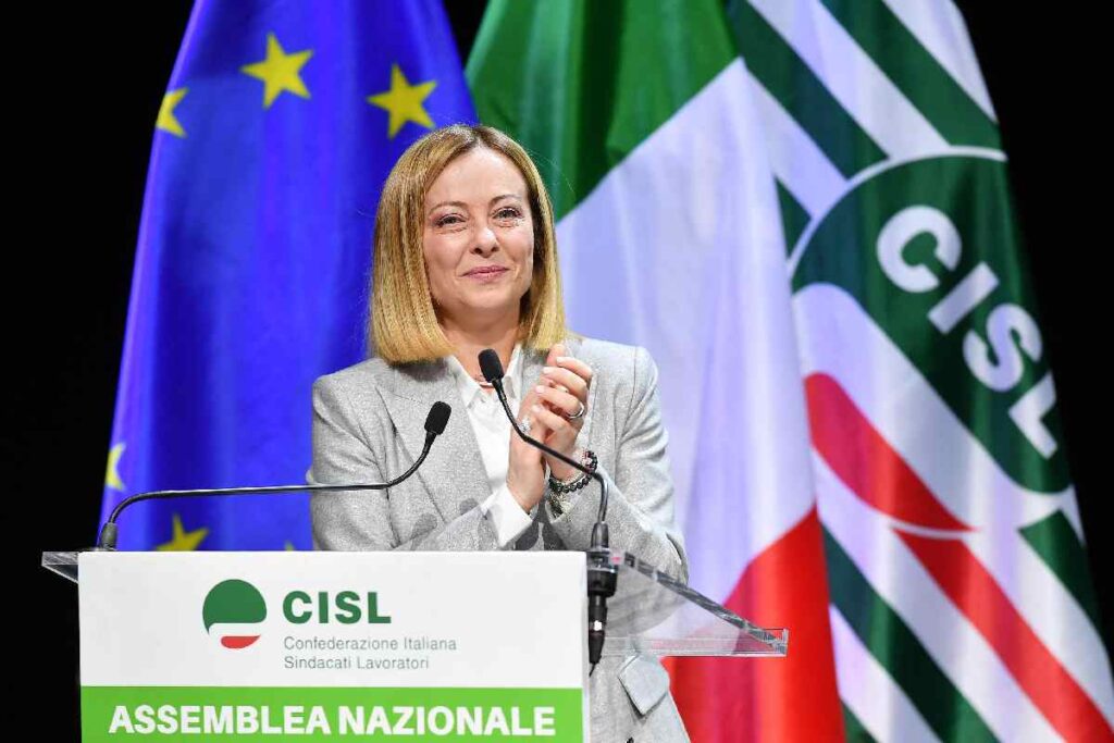 Giorgia Meloni all'Assemblea Nazionale della CISL