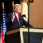 Donald Trump durante un comizio